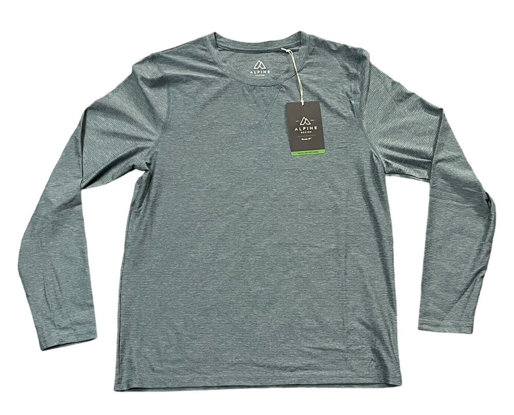 ALPINE DESIGN Men's Long Sleeve Active Top Heather Blue Small NWT